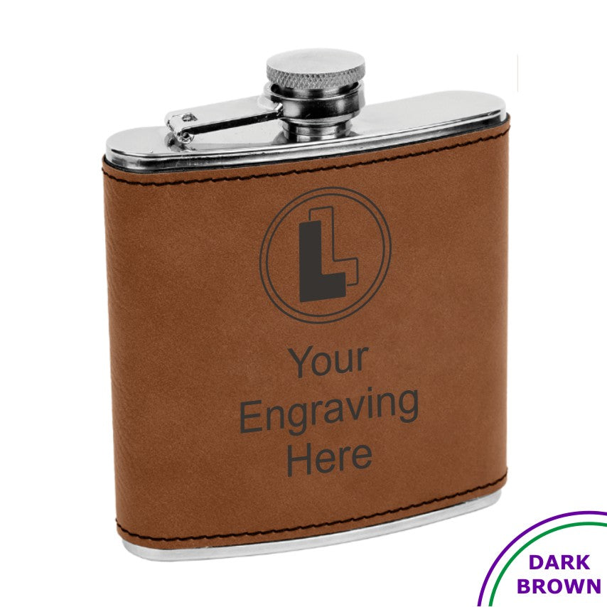 Buy dark-brown LEATHERETTE FLASK (6oz)