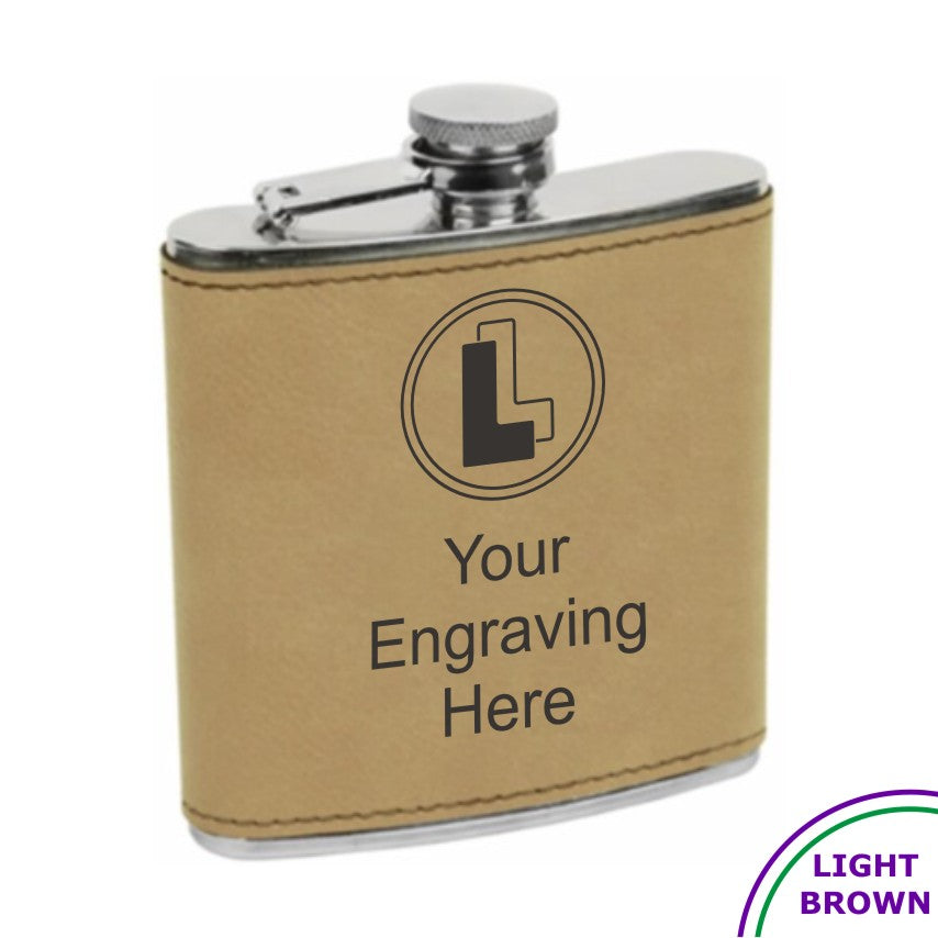 Buy light-brown LEATHERETTE FLASK (6oz)