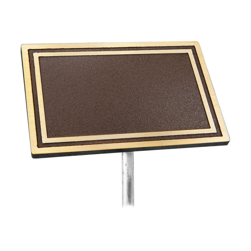 BRONZE RECTANGLE MEMORIAL SIGN W/ROD - 0