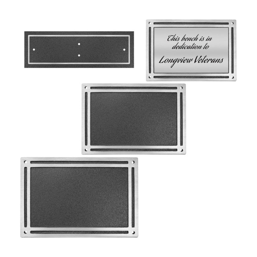 SILVER MEMORIAL SIGN W/MOUNTING SCREWS